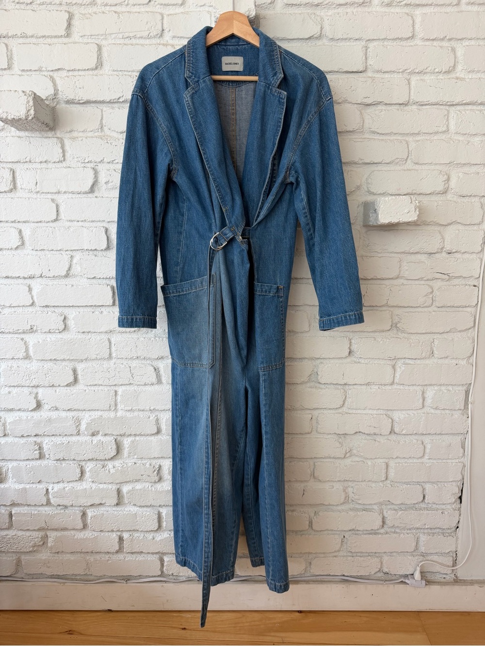 Rachel Comey Blue Longline Denim Jacket with Belt